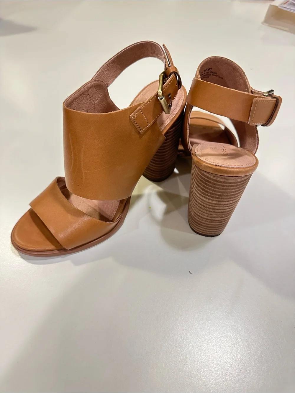 Caslon Tan  Leather Slingback Sandals - Tan Women’s Heels size 5